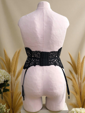 Porte-Jarret en Dentelle Noire – Personnalisable sur Mesure